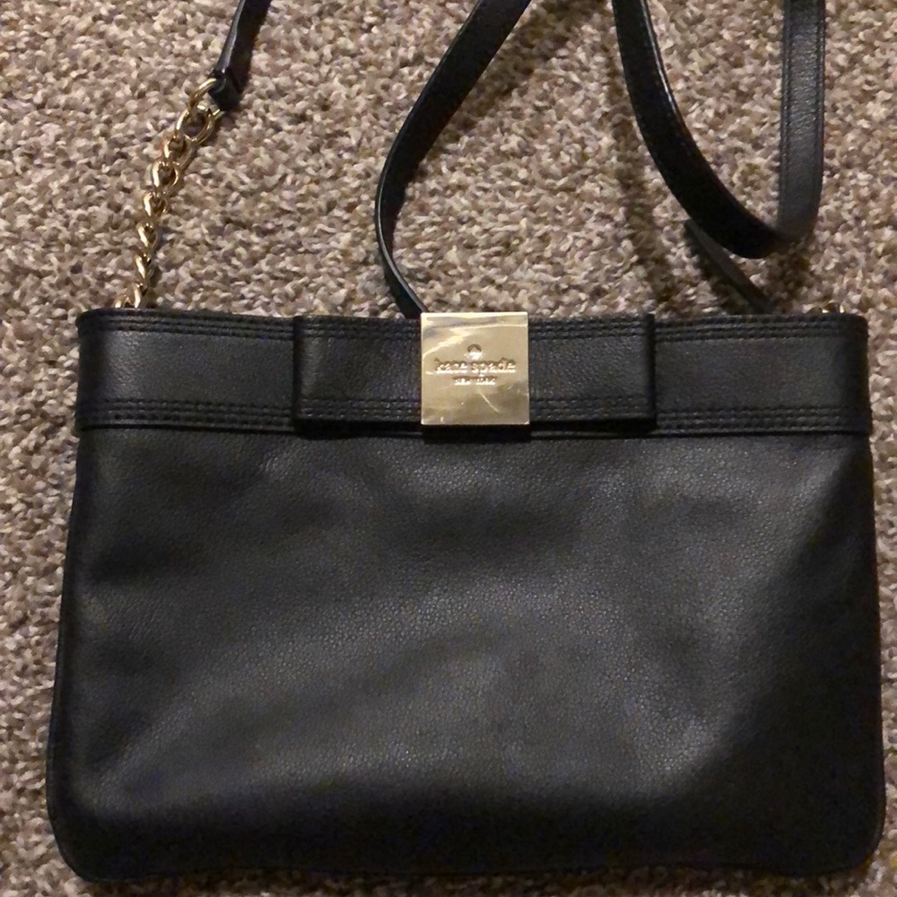Kate spade black crossbody bow bag